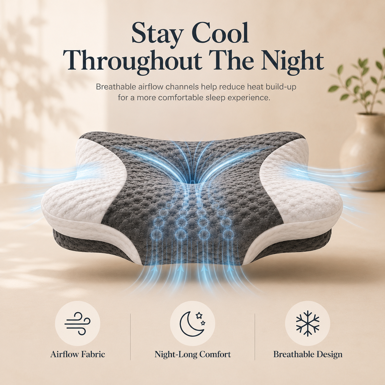 Breathable Ergonomic Neck Support Pillow