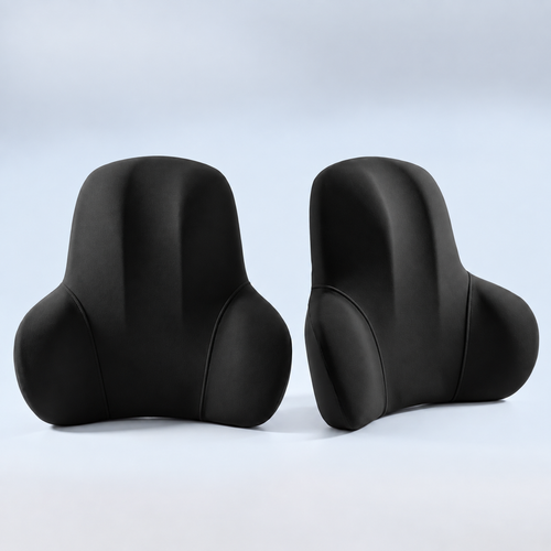 Two memory foam lumbar cushions, shown as a pair