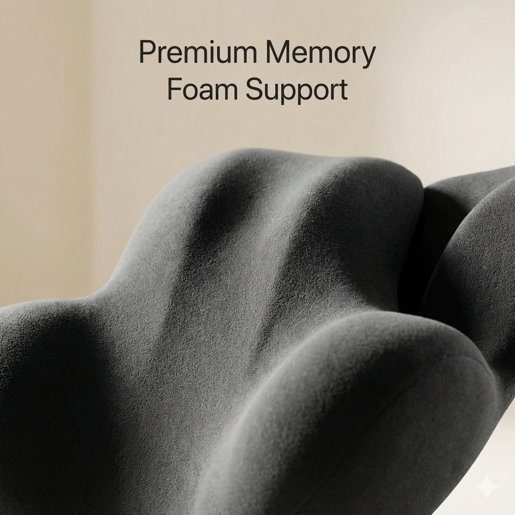 Lumbar Support Cushion for Lower Back Pain Relief – Memory Foam Back Support for Office Chair