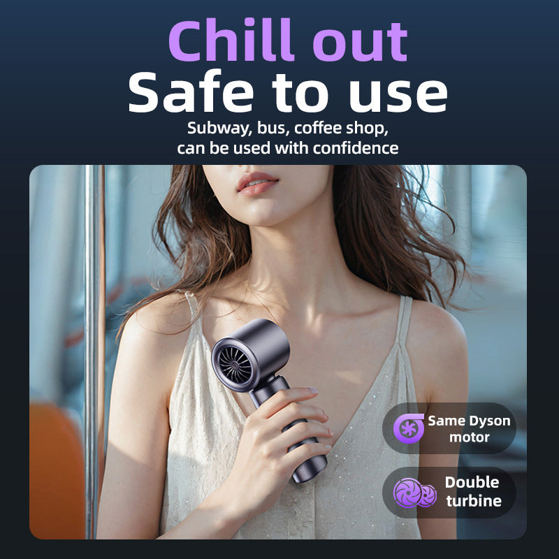 TurboCool Portable Handheld Fan – 120-Speed Digital Display, USB Rechargeable Mini Cooling Fan