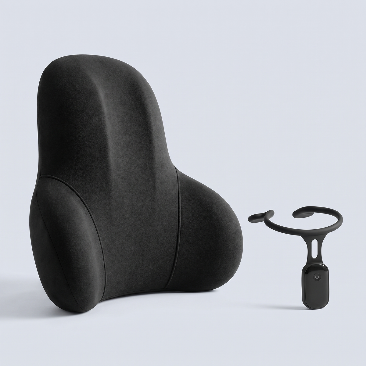 The Desk Set: memory foam lumbar cushion and Smart Posture Trainer shown together